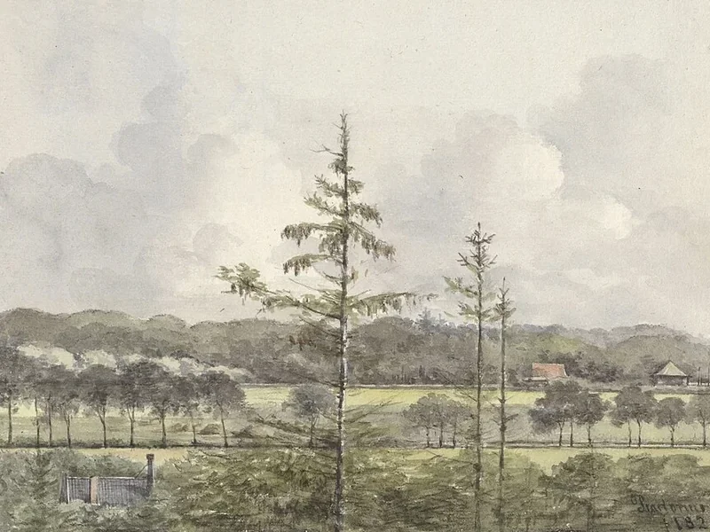1791-Pieter Ernst Hendrik Praetorius - Vista panoramica di prati con cascine